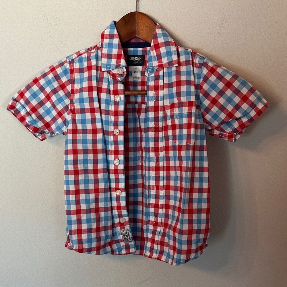 OshKosh B'gosh Red and Blue Plaid Shirt